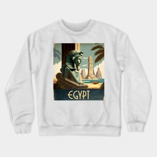 Egypt Ancient Ruins Vintage Travel Art Poster Crewneck Sweatshirt